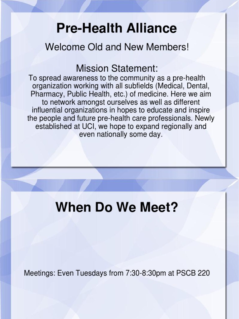 PHA PPT - First Meeting - 10 - 8 | PDF