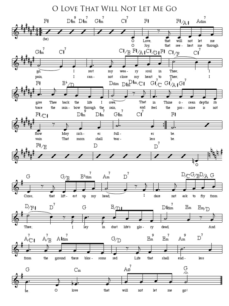 O Love That Will Not Let Me Go Lyrics | PDF