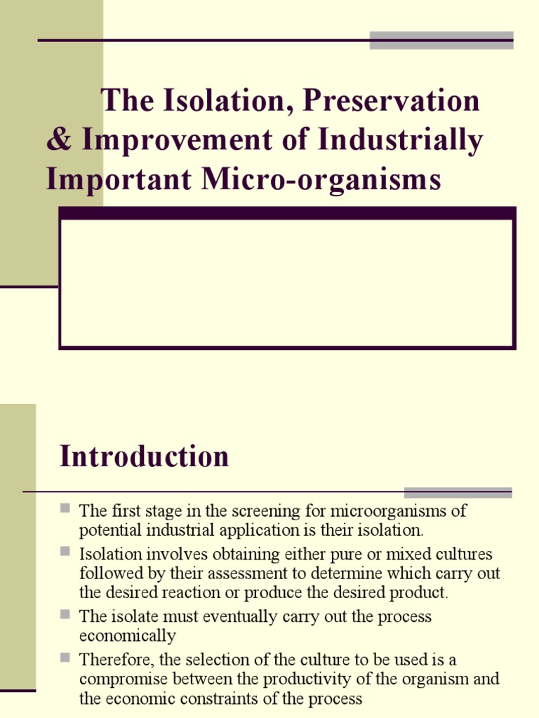 Selection of industrially important microorganisms
