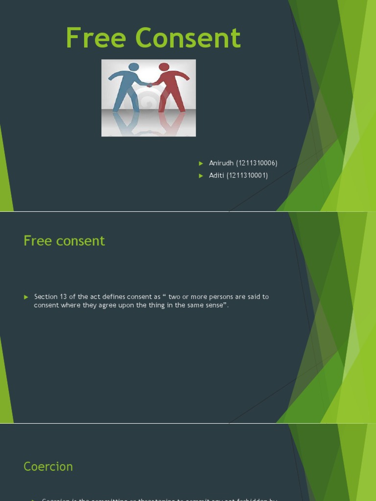 An Analysis of the Concepts of Consent, Coercion, Undue Influence