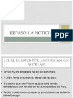 Repaso - la noticia - la oración