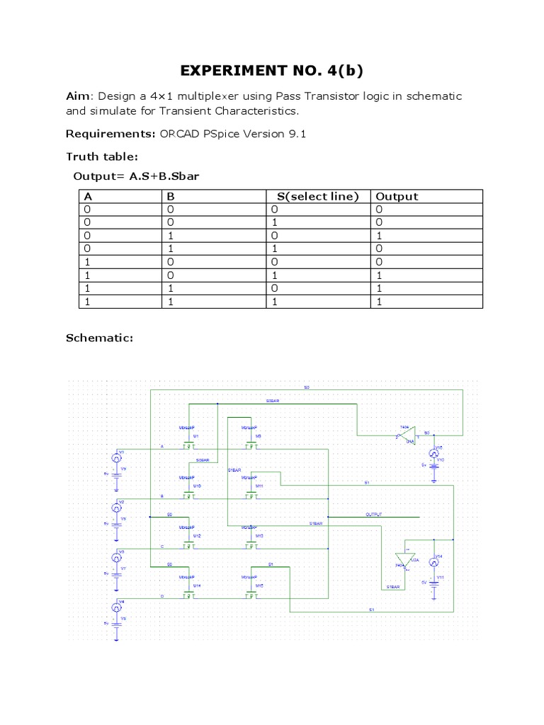 4:1 Multiplexer Design with Pass Transistor | PDF | Unrest