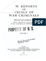 Law Reports of Trial of War Criminals, Volume V, English Edition