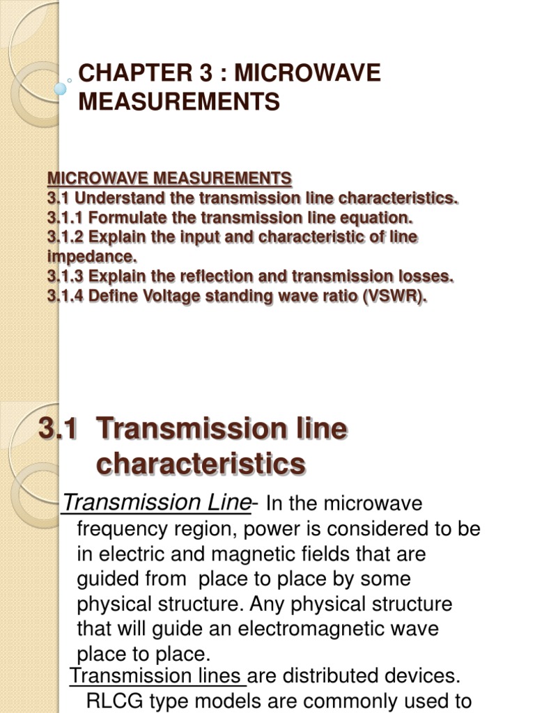 3_microwave_measurements.ppt Transmission Line Electrical Impedance