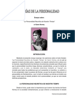 Ensayo Sobre Karen Horney y La Personalidad Neurotica de Nuestro Tiempo