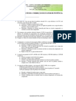 Lista de Exercícios CORREÇÃO DO FATOR DE POTÊNCIA