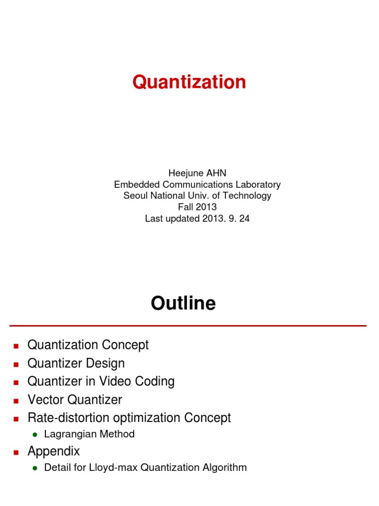04 Quantization | Download Free PDF | Data Compression | Mathematical ...