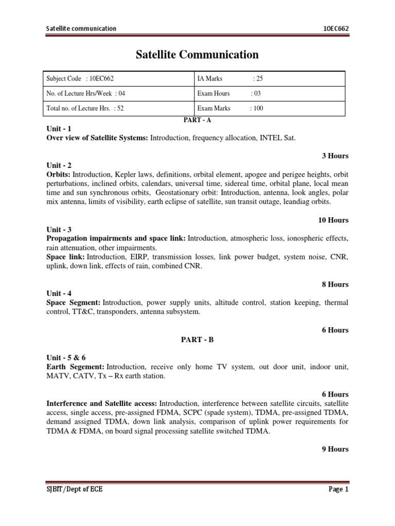 Satellite Communication Overview and Notes | PDF | Communications ...
