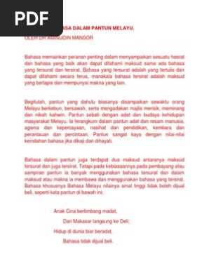 Definisi Pantun
