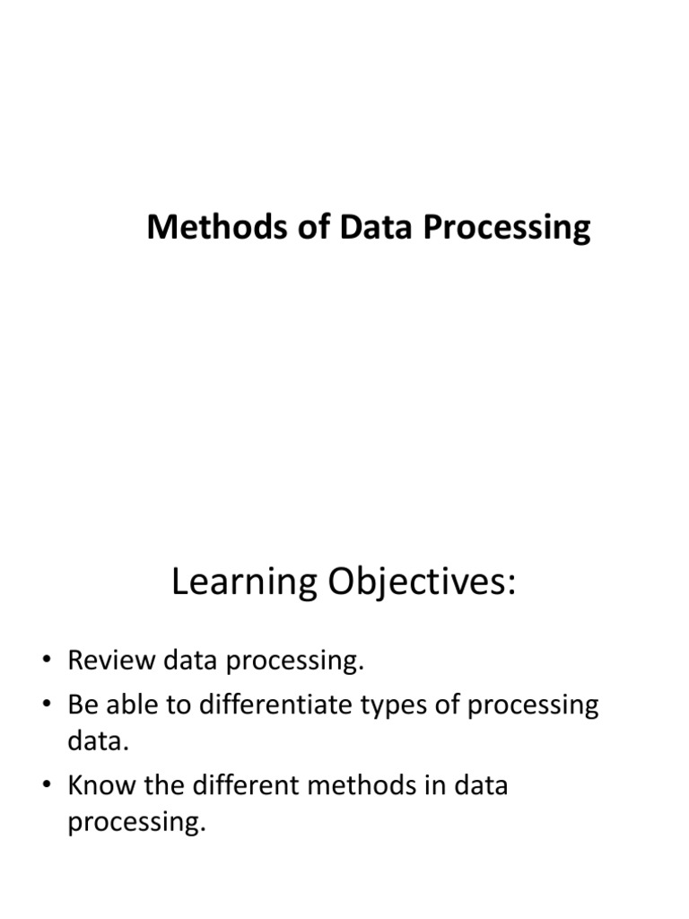 Methods of Data Processing | PDF | Management Information System ...