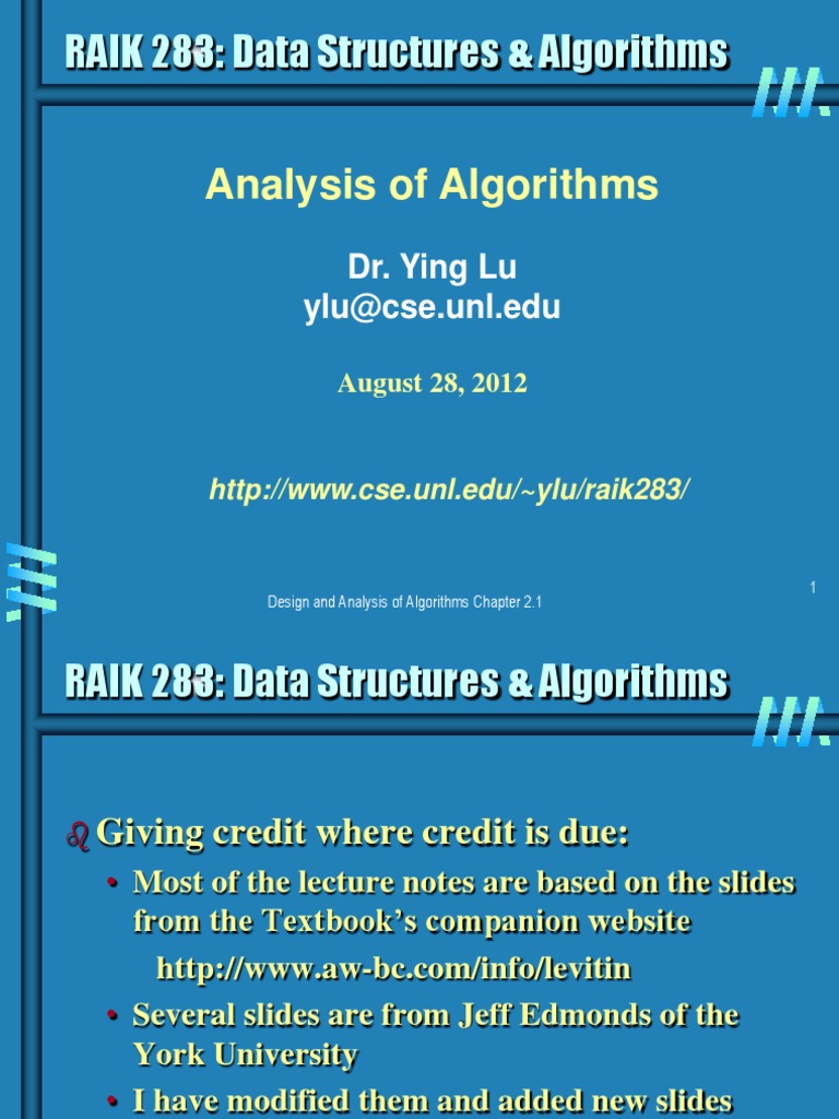 Algorithm Analysis | PDF | Time Complexity | Discrete Mathematics
