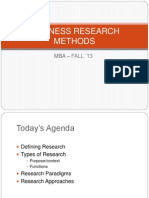 Business Research Methods: MBA - FALL '13