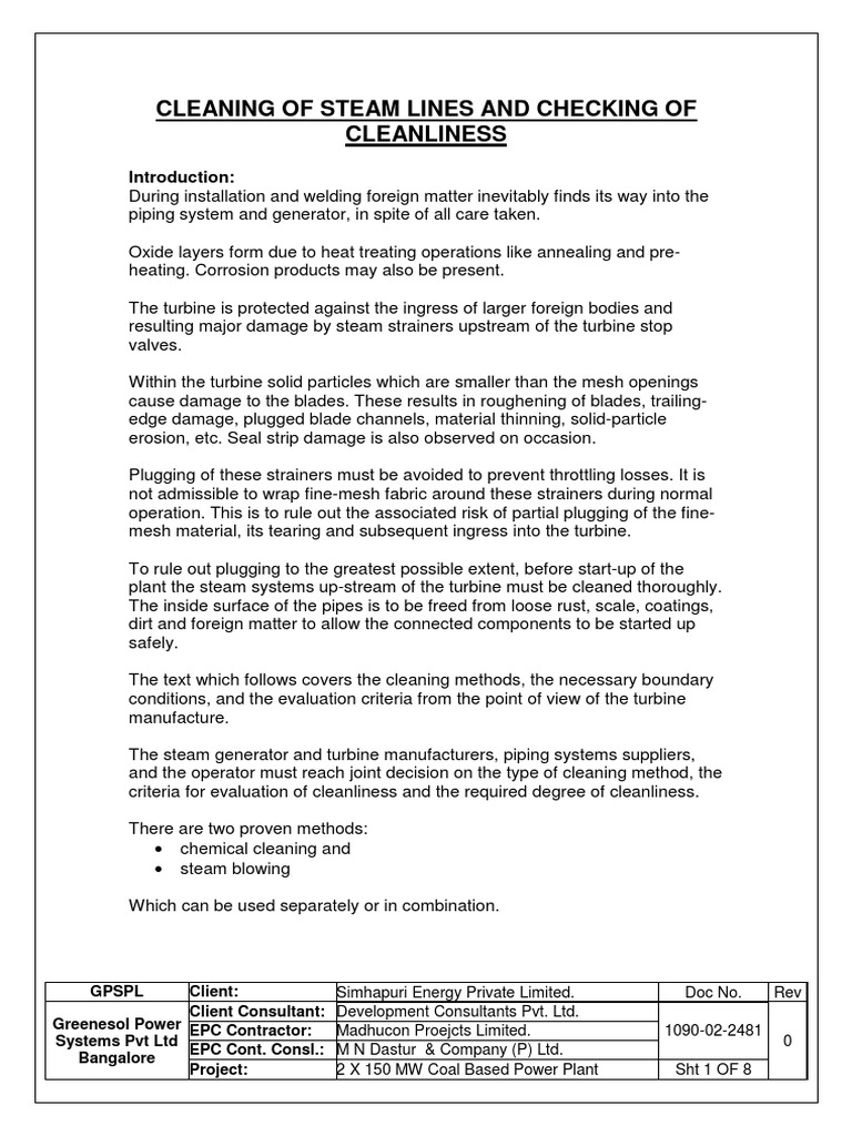 STEAM BLOWING PROCEDURE MPL Phase1 & 2 PDF PDF Steam Boiler