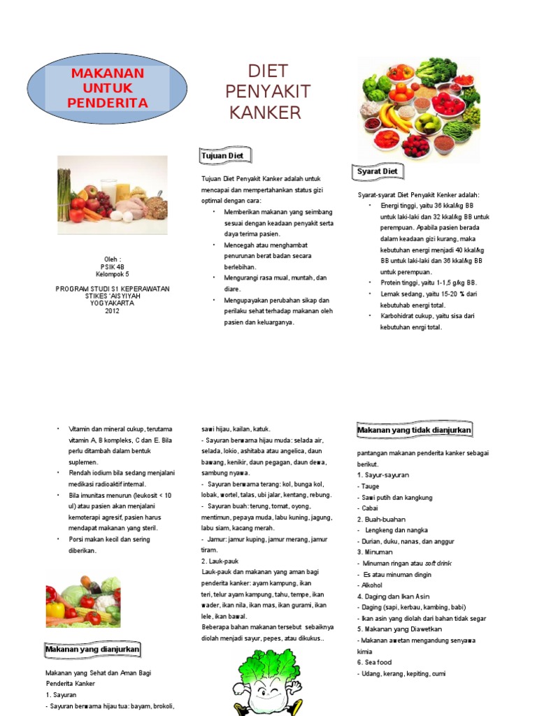 B5, Leaflet Diet Kanker | PDF