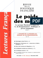 Lectures Françaises - Le Poids Des Media