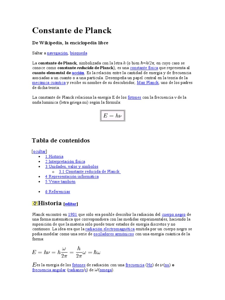 Constante de Planck | PDF | Mecánica cuántica | Física