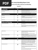 Superstorm Sandy Report Card