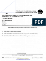 MATE K1, 2 Form 2 PAT 2011 Selangor S PDF