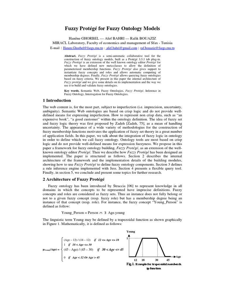 Fuzzy Protégé For Fuzzy Ontology Models: E-Mail | PDF | Fuzzy Logic | Logic