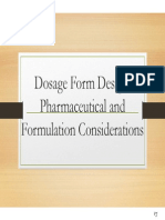 Dosage Form Design: Pharmaceutical Considerations