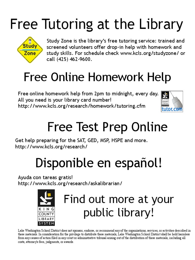 Free Tutoring at The Library | PDF | Social Science | Wellness