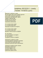 Lirik Lagu J-Symphony 제이심포니 - Lonely Day (OST City Hunter 시티헌터) Lyrics