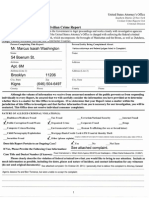 Marcus Washington and Leonard Rowe's Cover Letter & Criminal Complaint With The SDNY Branch of U.S Attorney's Office - (October, 28, 2013)