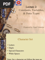 Constants, Variables, & Data Types: Prepared By:vipul Vekariya