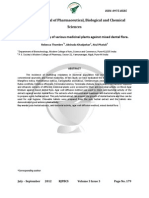 Anti-Bacterial Activity of Various Medicinal Plants Against Mixed Dental Flora PDF