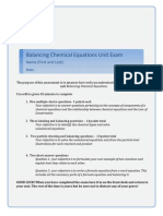 Balancing Chemical Equations Unit Exam