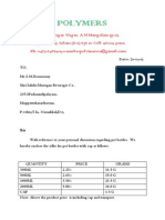 Ss Polymers: 1-86, Vinayagar Nagar, A.N.Mangalam (P.o), Karipatti (Via), Salem (D.T) 636 10 Cell: 96009 50101