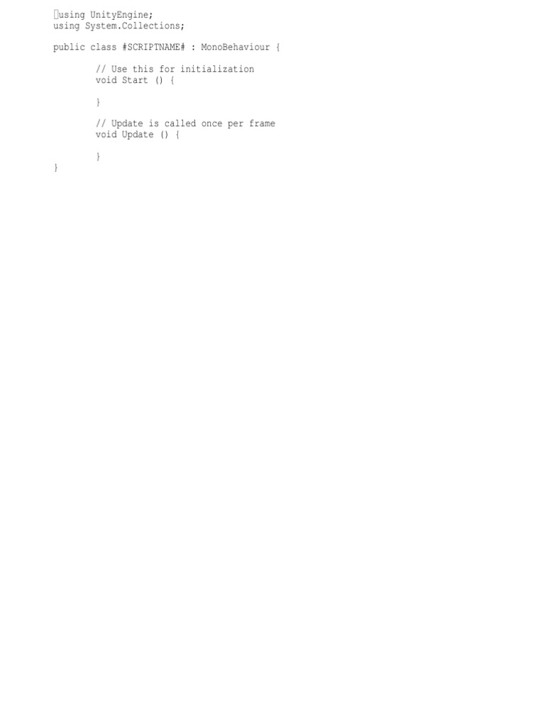 Unity Script Template | PDF