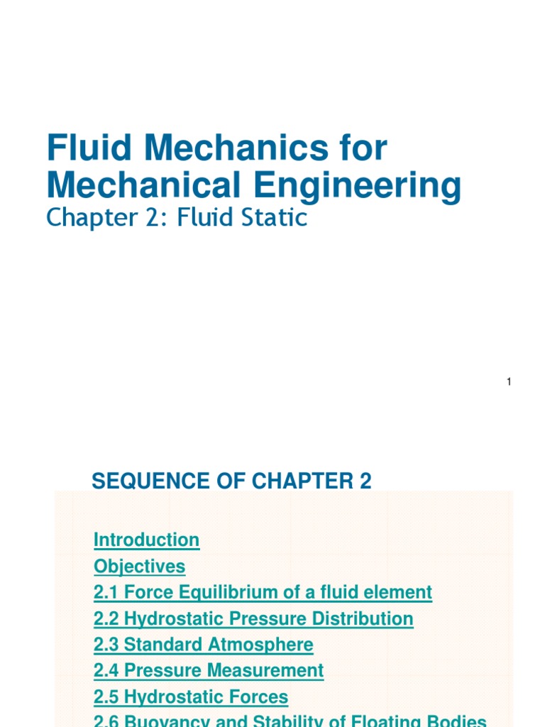 Fluid Statics: Pressure and Buoyancy Concepts | PDF | Science & Mathematics