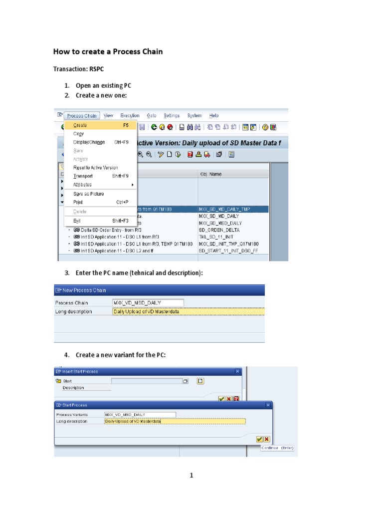 Creating a Process Chain in RSPC | PDF | Computers