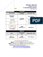 2013 October Belttest Schedule