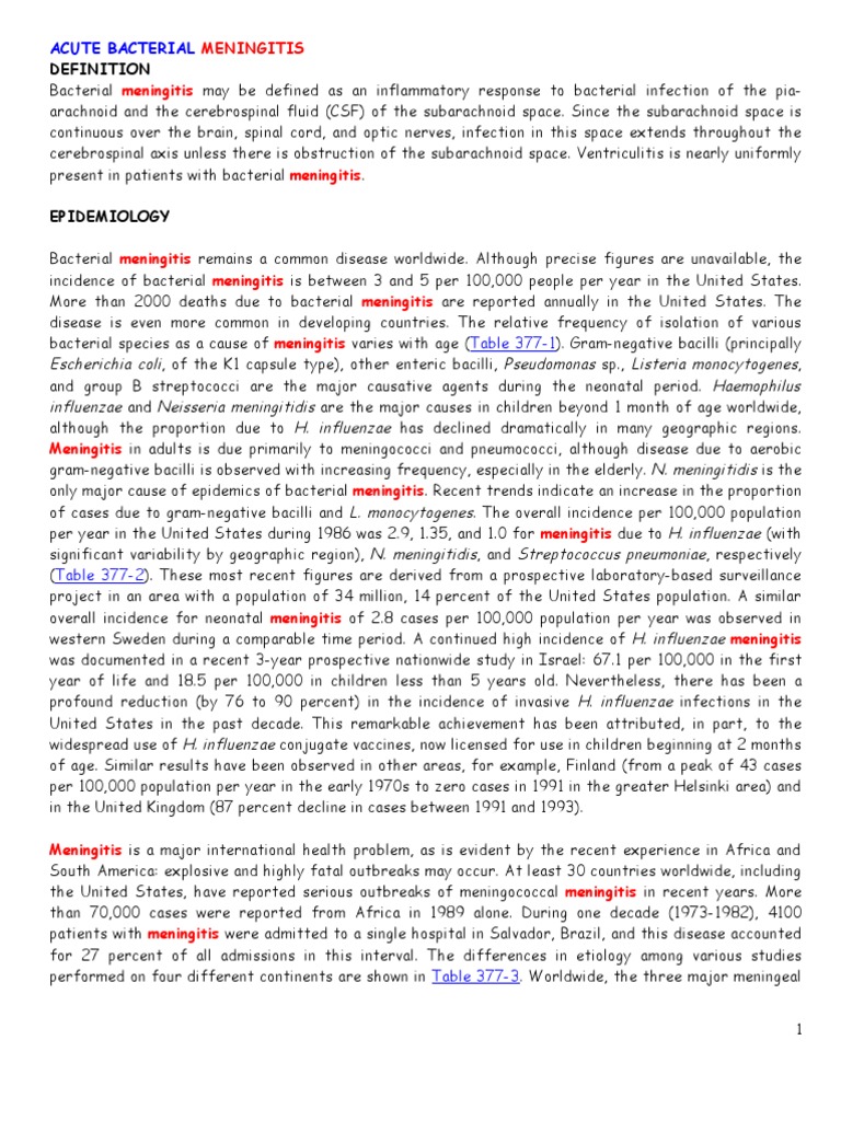 Acute Bacterial Meningitis | PDF | Science & Mathematics