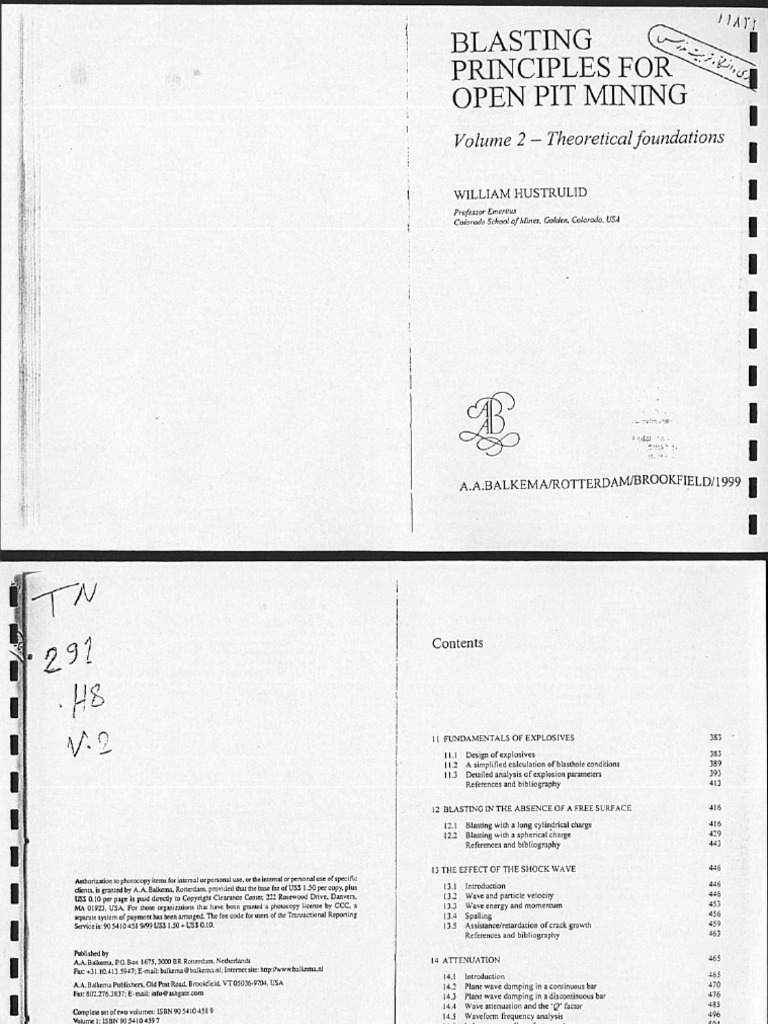 Blasting Principles For Open Pit Mining Volume 2 Pdf