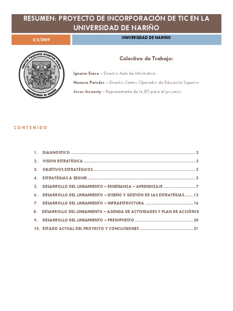 Propuesta de Plan Estrategico de Incorporacion de TIC | PDF ...
