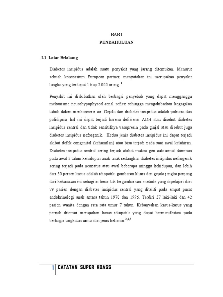 Catatan Koass Tinjauan Pustaka Diabetes Insipidus