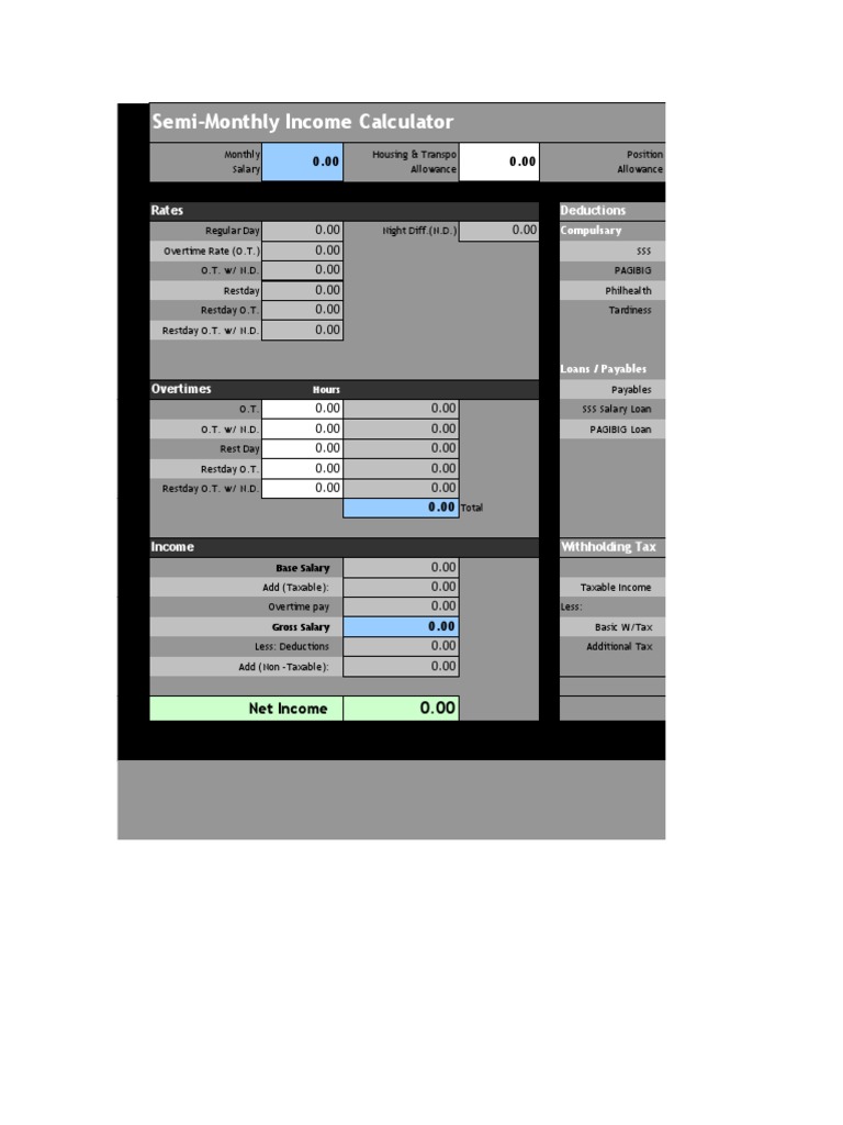 Semi-Monthly Income Overview | PDF
