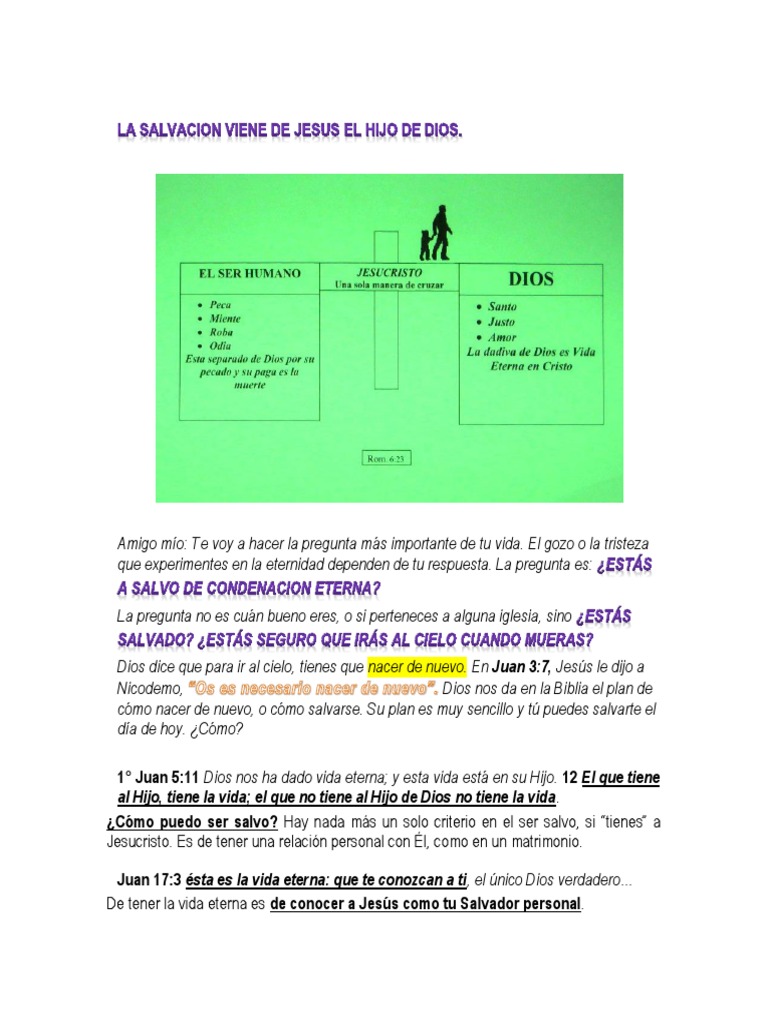 La Salvacion Viene de Jesus El Hijo de Dios PDF | PDF | Salvación | Pecado
