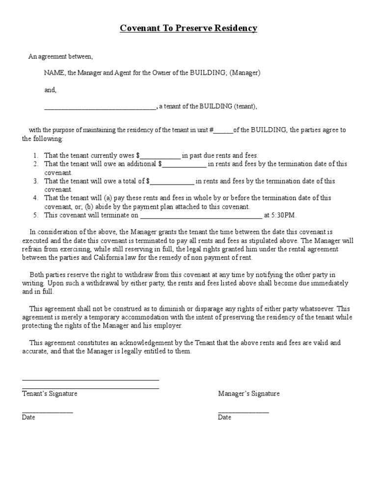 Late Rent Payment Agreement