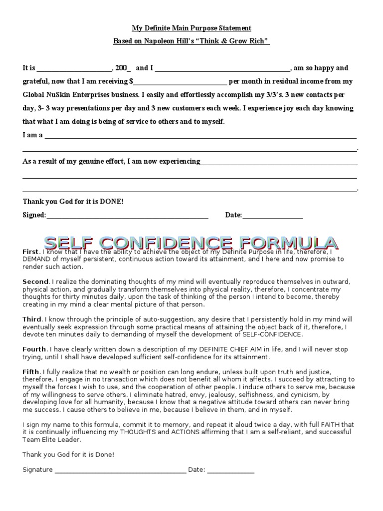 My Definite Purpose Statement | PDF | Mind | Metaphysics