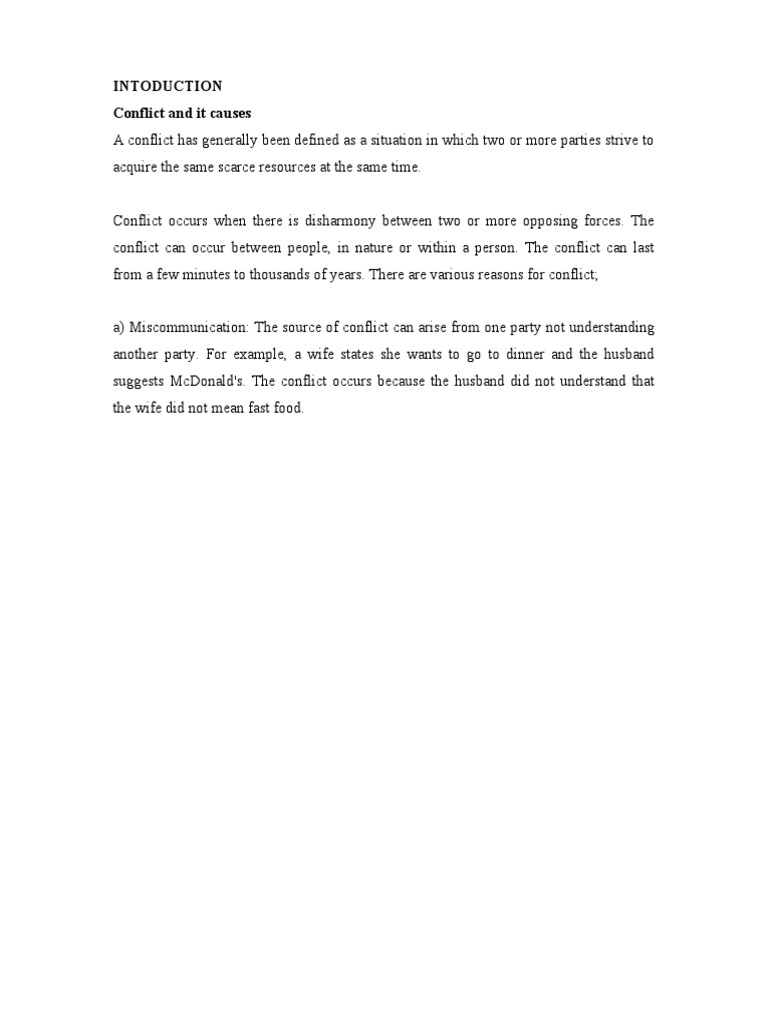 Conflict Scolarly Paper | PDF | Bargaining | Negotiation
