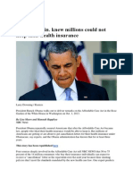 Obama admin. Knew Millions could not keep their Health insurance.pdf