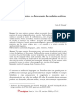 A Estrutura Linguística e o Fundamento Das Verdades Analíticas