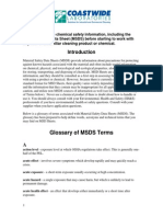 Glossary of MSDS Terms