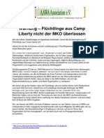 Warnung – Flüchtlinge aus Camp Liberty nicht der MKO überlassen