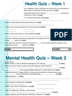 weekly quizzes - mental health