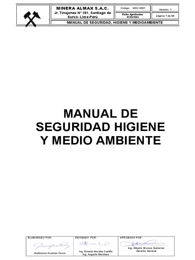 Manual de Seguridad y Medio Ambiente | PDF | Minería | La seguridad